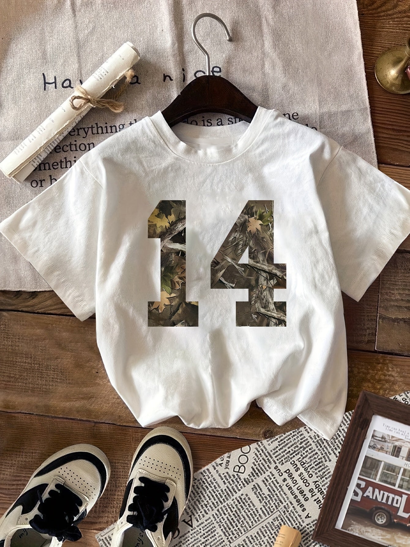European And American Trendy Fashion Sports Casual Round-Neck Digital Print T-Shirt